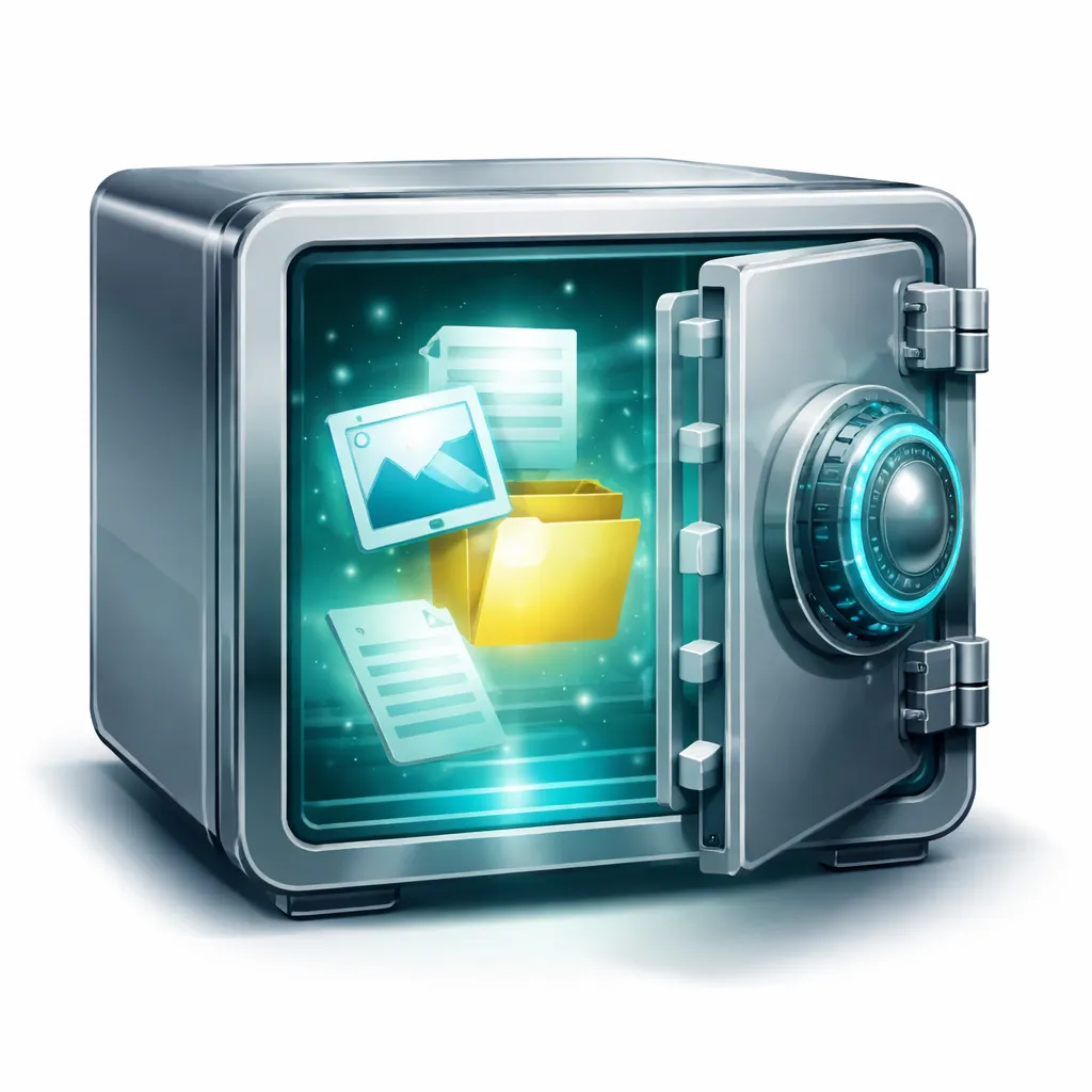 Coffre-fort numérique protégeant des fichiers — sauvegarde et sécurité informatique